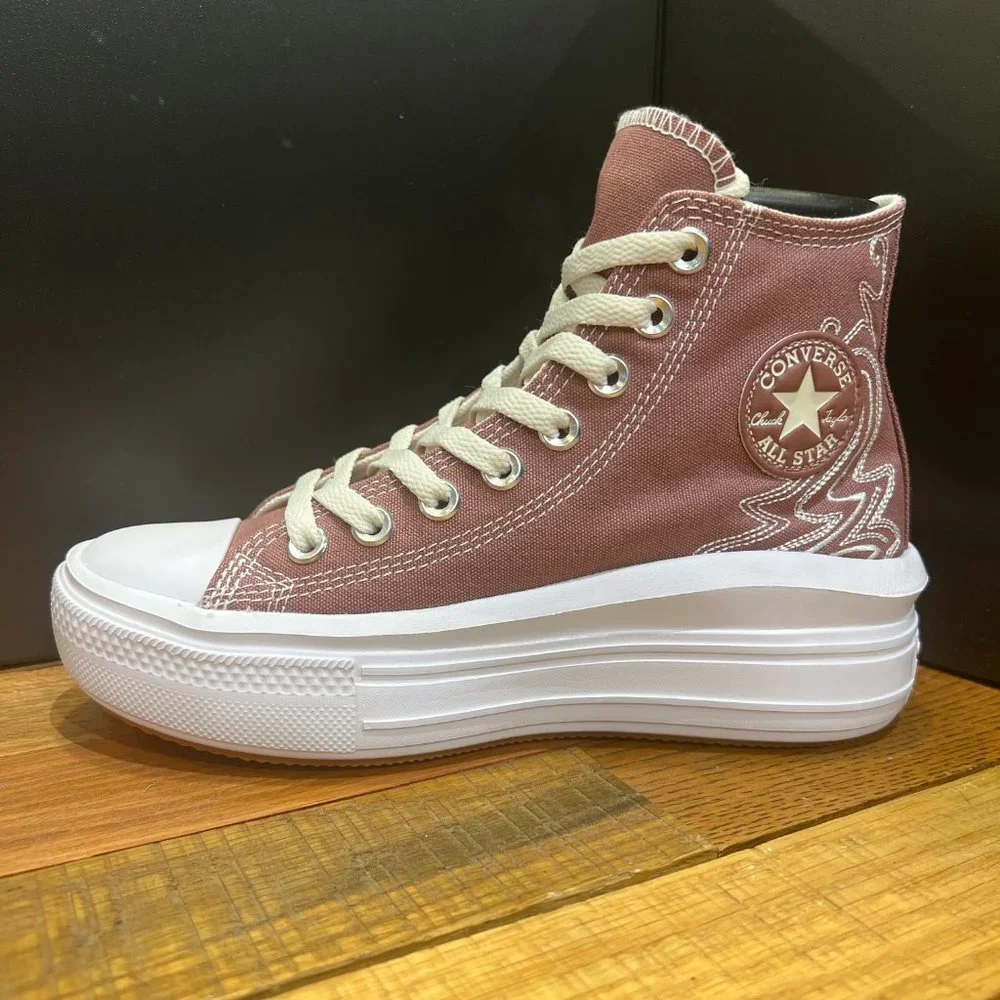 CONVERSE Chuck Taylor All Star Move Platform Western Embroidered Women Sneakers - Picture 2 of 5